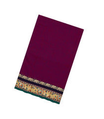 Magenta Woven Chirala Cotton Saree With Printed Border & Pallu-CR1377