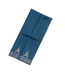 Blue Handloom Dupion Silk Saree With Printed Pallu-DS0498