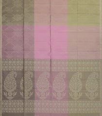 Green & Pink Handloom Soft Silk Saree With Diamond Motifs-SO4550