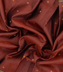 Brown Handloom Kanchipuram Silk Saree With Buttas-KA15155