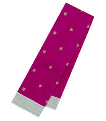 Hot Pink Handloom Korvai Kanchipuram Silk Saree With Buttas-KA15308