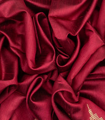 Red Handloom Dupion Silk Saree With Printed Pallu-DS0497