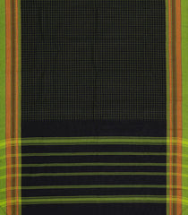 Black Woven Chettinad Cotton Saree With Checks-CN1869
