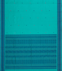 Turquoise Handloom Kanchi Cotton Saree With Diamond Buttas-KC1698