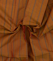Oil Mustard Woven Rasipuram Cotton Sari With Stripes-RA2623