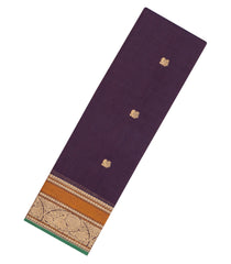 Burgundy Handloom Kanchi Cotton Saree With Buttas-KC1857