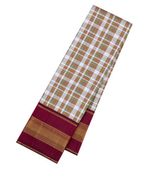 Multi Colour Handloom Korvai Kanchipuram Silk Saree With Silk Checks-KA16697
