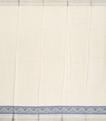 Taupe Handloom Chanderi Cotton Saree With Blue Printed Animal Motifs-CC1306
