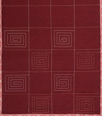 Maroon Woven Chirala Cotton Saree With Printed Spiral-CR1364