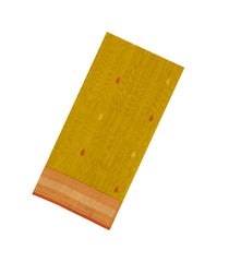 Mustard Handloom Maheswari Silk Cotton Saree With Buttas-SC4130