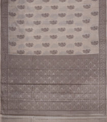 Grey Woven Tussar Silk Saree With Floral Buttas-TU3413
