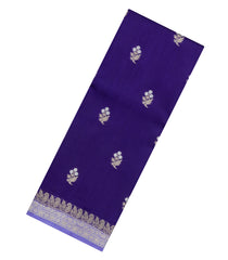 Violet Woven Banarasi Poona Silk Saree With Zari Buttas & Contrast Border-BP1022