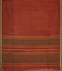 Rust Woven Tussar Silk Saree With Thread work Border-TU3521