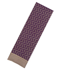Dark Purple Woven Mysore Silk Saree With Chevron Stripes-MS3525