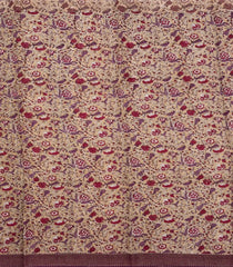 Lilac Printed Tussar Silk Saree With Floral Motifs In Border-TU3672
