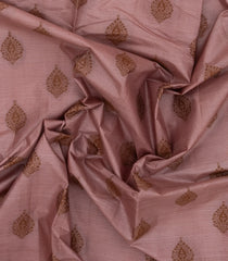 Dusty Pink Woven Tussar Silk Saree With Floral Motifs-TU3140
