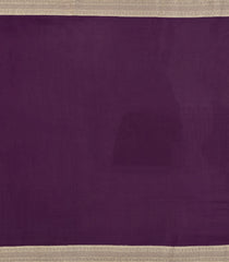 Dark Purple Woven Mysore Silk Saree With Floral Motifs-MS3366