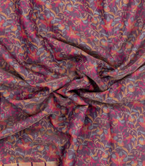 Lilac Printed Synthetics Dola Tissue Body With Temple Border -BL5230