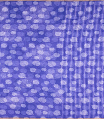 Lavender Printed Synthetic Linen With Contrast Border-SY0290