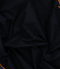 Black Handwoven Bengal Cotton Saree With Stripes Border-BG1501