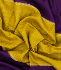 Mustard Woven Blended Viscose Saree With Contrast Border-BL5599
