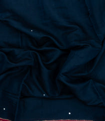 Midnight Blue Printed Synthetic Viscose Dola Silk Saree With Mirror Work-SY0261