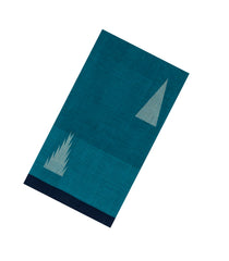 Cyan Handloom Village Cotton Saree With Temple Buttas-VC1660