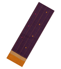 Burgundy Woven Rasipuram Cotton Saree With Stripes & Buttas-RA2635