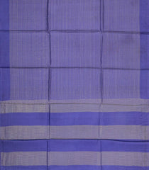 Blue Woven Tussar Silk Saree With Checks & Dotted Motifs-TU3569