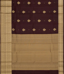 Dark Brown Woven Pure Silk Saree With Zari Buttas-EC2593