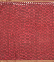 Red Printed Jaipur Cotton Saree With Floral Motifs-JC1494