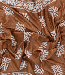 Brown Printed Synthetic Dola Silk Saree With Zari Border-BL5034