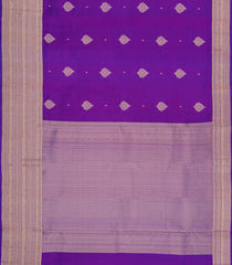 Purple Woven Pure Silk Saree With Floral Buttas-KA15536