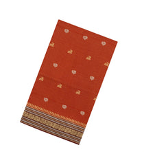 Red Woven Blended Viscose With Zari Checks & Buttas-BL5553