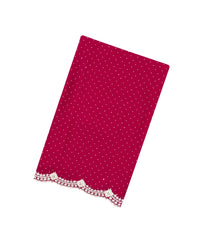 Crimson Woven Pure Crepe Saree With Hand Embroidered Selvage-EN1794