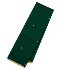 Bottle Green Handloom Kanchipuram Silk Saree With Bomkai Pallu-KA14597