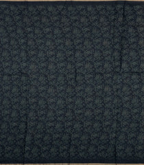 Midnight Blue Printed Tussar Silk Saree With Floral Motifs-TU3612