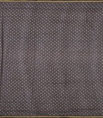 Dark Grey Printed Chanderi Cotton Saree With Floral Motifs-CC1480