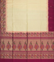 Cream Handloom Soft Silk Saree With Contrast Meena Border-SO4724
