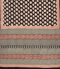 Black Printed Jaipur Cotton Saree With Border-JC1841