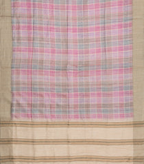 Peach Printed Synthetic Dupion Saree With Stripes-BL6064