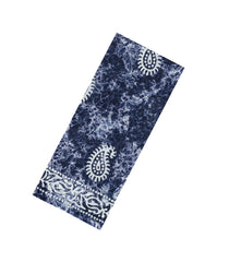 Indigo Printed Jaipur Cotton Saree With Abstract Motifs-JC1472