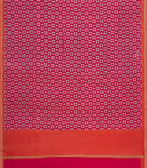 Crimson Printed Chanderi Cotton Saree With Floral Motifs-CC1723