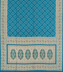 Cyan Woven Art Dupion Saree With Tie & Dye Motifs & Zari Border-BL5856