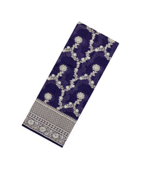 Violet Woven Dupion Silk Saree With Floral Jaal Motifs-DS0566