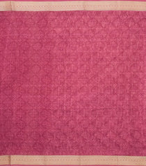 Peach Printed Chanderi Cotton Saree With Floral Motifs-CC1438