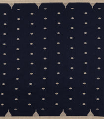 Midnight Blue Woven Bengal Cotton Saree With Coin Motifs-BG1810