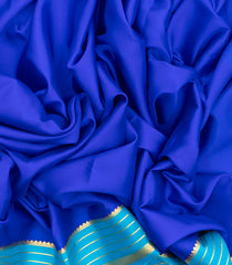 Blue Woven Mysore Crepe Silk Saree With Contrast Border-MS3171