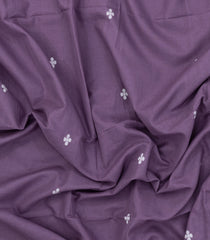 Lilac Handloom Bengal Cotton Saree With Floral Motifs-BG1842