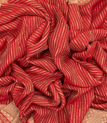 Red Mysore Crepe Silk Saree With Floral Motifs-MS3091